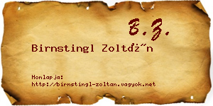 Birnstingl Zoltán névjegykártya