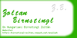 zoltan birnstingl business card